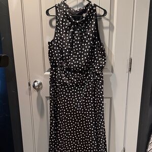 Karl Lagerfeld Black and White Polka Dot Midi Dress